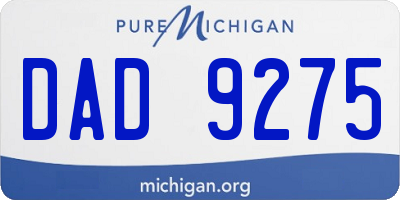 MI license plate DAD9275