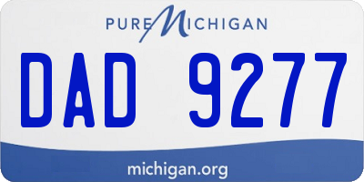 MI license plate DAD9277