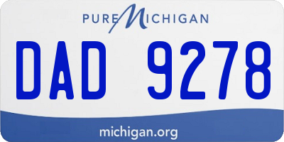 MI license plate DAD9278
