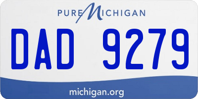 MI license plate DAD9279
