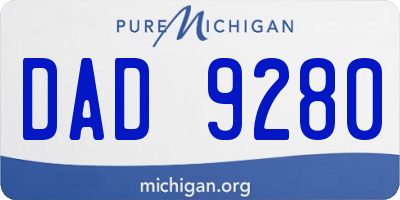 MI license plate DAD9280