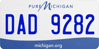 MI license plate DAD9282