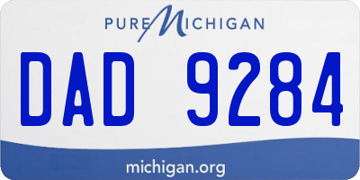 MI license plate DAD9284