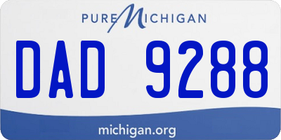 MI license plate DAD9288