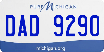 MI license plate DAD9290