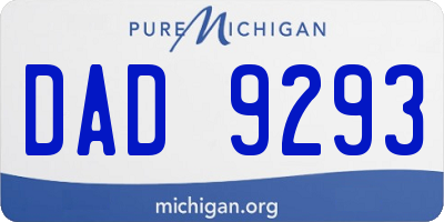 MI license plate DAD9293