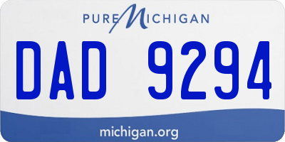 MI license plate DAD9294
