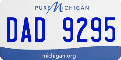 MI license plate DAD9295