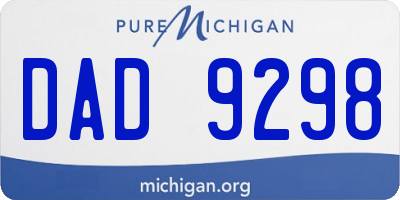 MI license plate DAD9298