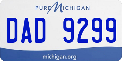 MI license plate DAD9299