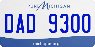 MI license plate DAD9300