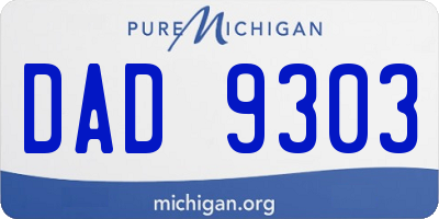 MI license plate DAD9303