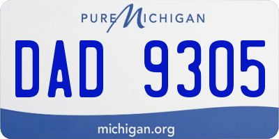 MI license plate DAD9305