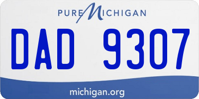 MI license plate DAD9307