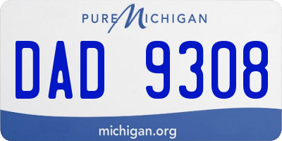 MI license plate DAD9308