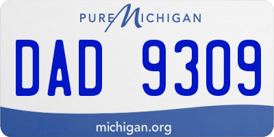 MI license plate DAD9309