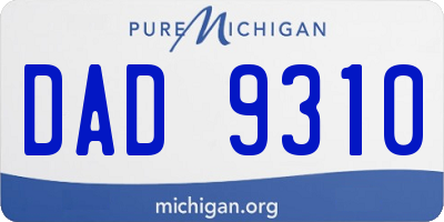 MI license plate DAD9310