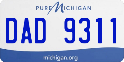MI license plate DAD9311