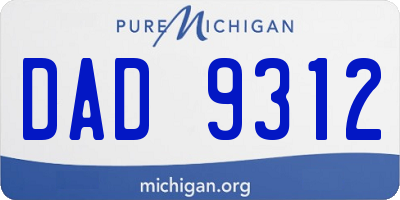 MI license plate DAD9312