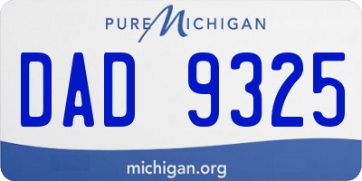 MI license plate DAD9325