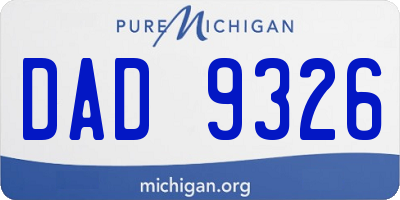 MI license plate DAD9326