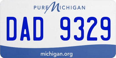 MI license plate DAD9329