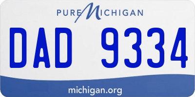 MI license plate DAD9334