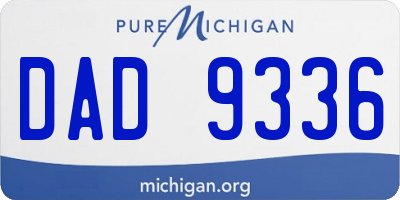 MI license plate DAD9336