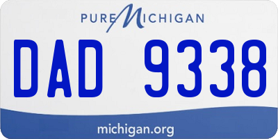 MI license plate DAD9338