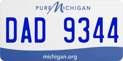 MI license plate DAD9344