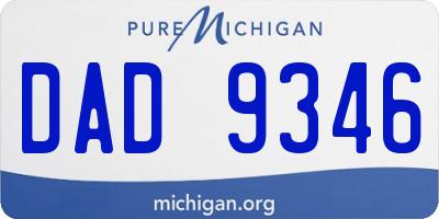 MI license plate DAD9346