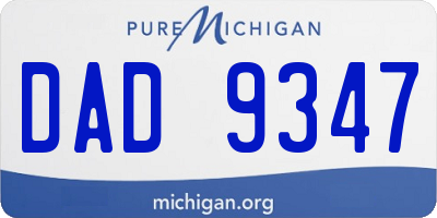 MI license plate DAD9347