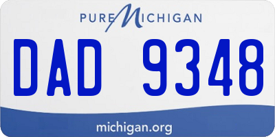 MI license plate DAD9348