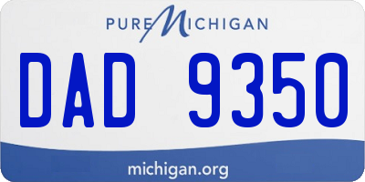MI license plate DAD9350