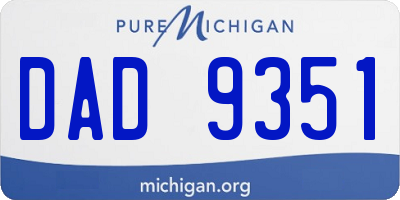 MI license plate DAD9351