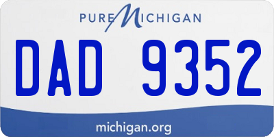 MI license plate DAD9352