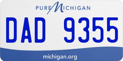 MI license plate DAD9355