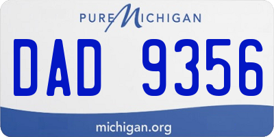 MI license plate DAD9356