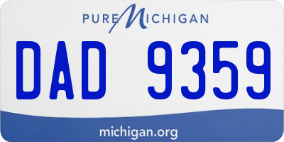 MI license plate DAD9359