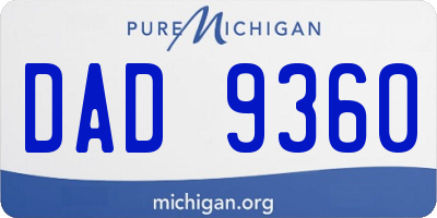 MI license plate DAD9360