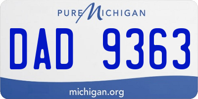 MI license plate DAD9363