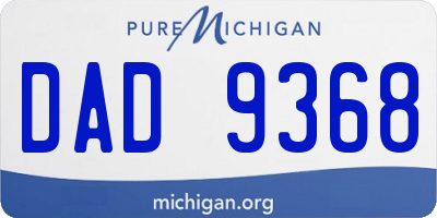 MI license plate DAD9368