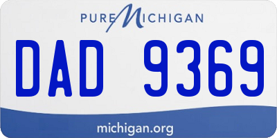 MI license plate DAD9369