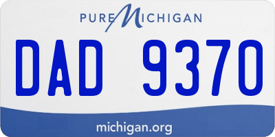 MI license plate DAD9370