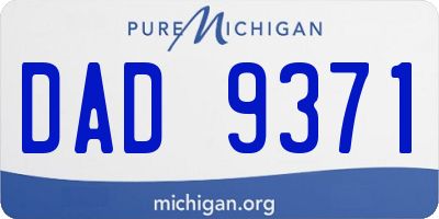 MI license plate DAD9371