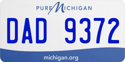 MI license plate DAD9372