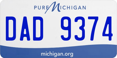 MI license plate DAD9374