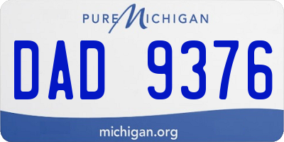MI license plate DAD9376