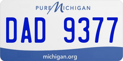 MI license plate DAD9377