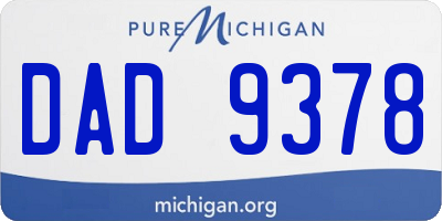 MI license plate DAD9378